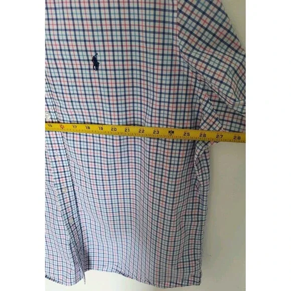 Ralph Lauren  Men's Plaid Button Down Blue Classic Shirt Size XXL - Picture 7 of 8